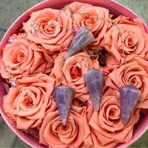 💜Chevron amethyst pendulum